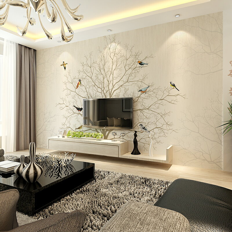 3d立體電視背景墻壁紙現代簡約溫馨裝飾客廳5D壁畫8d歐式影視墻布