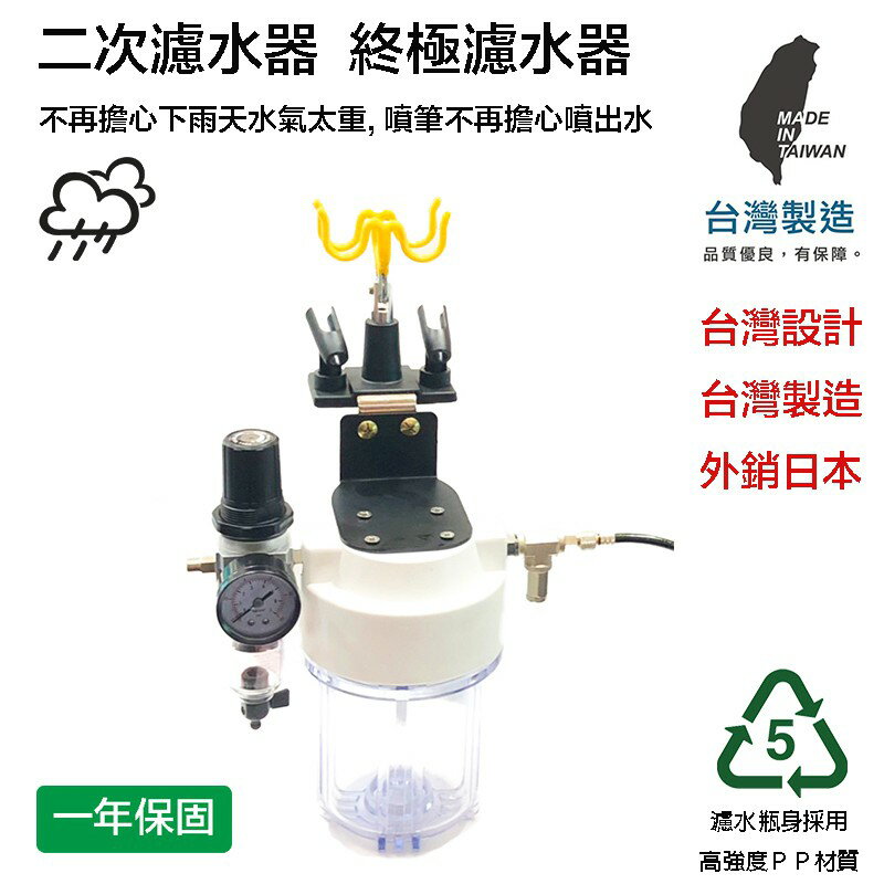 【鋼普拉】新品現貨 含固定支架+風管 臺灣製造 空壓機濾水器 超級濾水器 二次濾水 外銷日本 濾水器 濾水瓶 濾除水氣