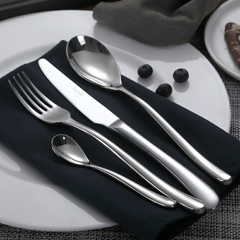 筷勺子套裝 刀叉套裝 不銹鋼 牛排刀叉勺 三件套 高檔西餐餐具 家用『CM44340』