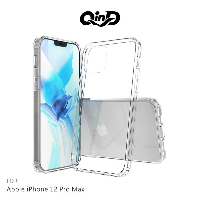 QinD Apple iPhone 12 Pro Max (6.7吋) 雙料保護套 透明殼 硬殼 背蓋式【APP下單4%點數回饋】