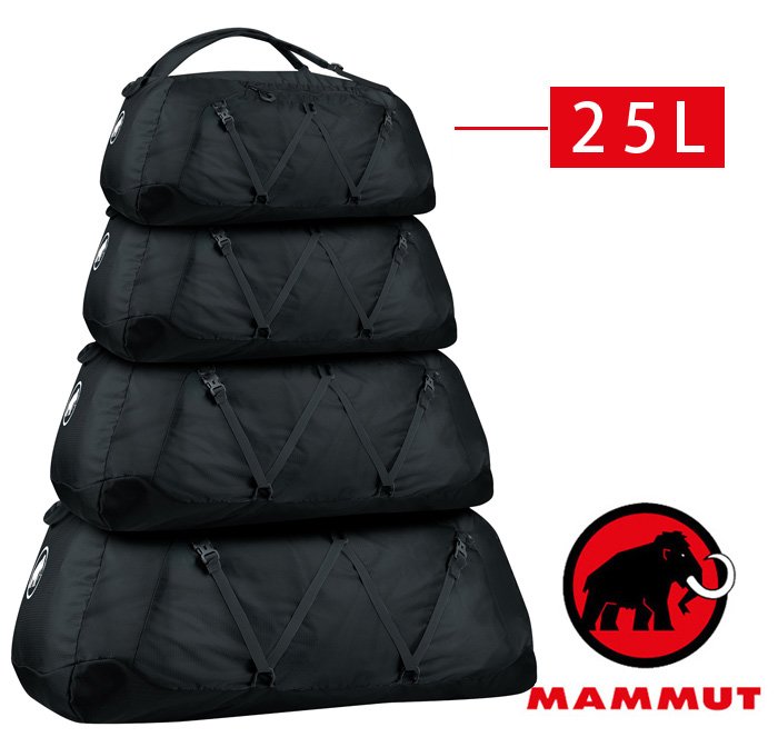 【Mammut 長毛象 瑞士】Cargo Light 行李袋裝備袋 多用途旅行背包 黑色 (03881-0001) 【容量25L】