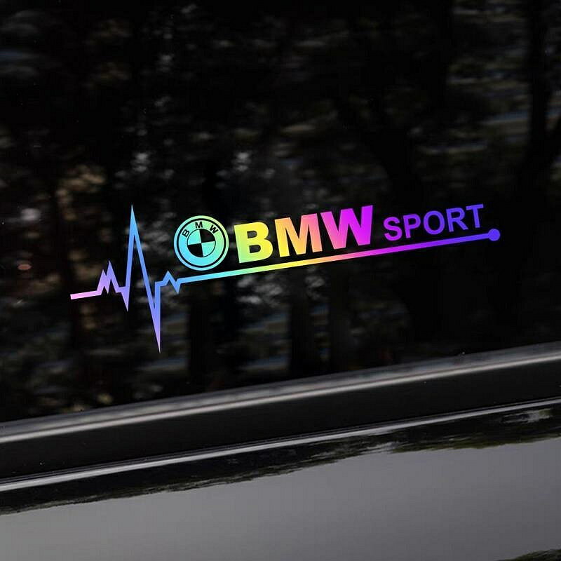 【現貨】BMW 2 件裝汽車鐳射貼紙三角窗反光貼紙汽車車身車窗個性化防水裝飾貼花適用於寶馬汽車通用配件【尚宜汽配】