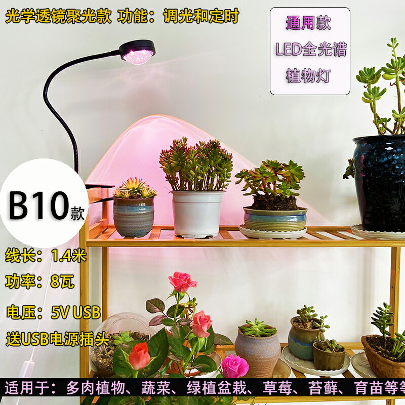 植物燈 植物生長燈 補光燈 喜浪多肉補光防徒燈定時功能夾子款上色全光譜LED盆栽植物生長燈耶誕節