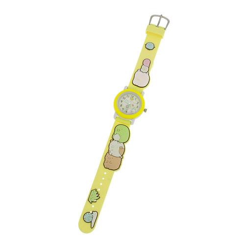 大賀屋 日貨 角落生物 手錶 黃色 卡通錶 3D 立體 錶帶 禮物 白熊 貓咪 炸豬排 角落小夥伴 J00030575