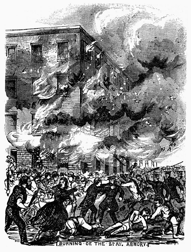 Posterazzi: Civil War Draft Riots Nburning Of The 2Nd Avenue Armory ...