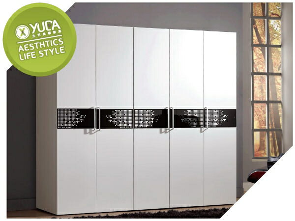 衣櫃【YUDA】波爾卡 強化玻璃 多功能收納 6.8尺組合衣櫥 / 衣櫃 (全組) J23M 656-1