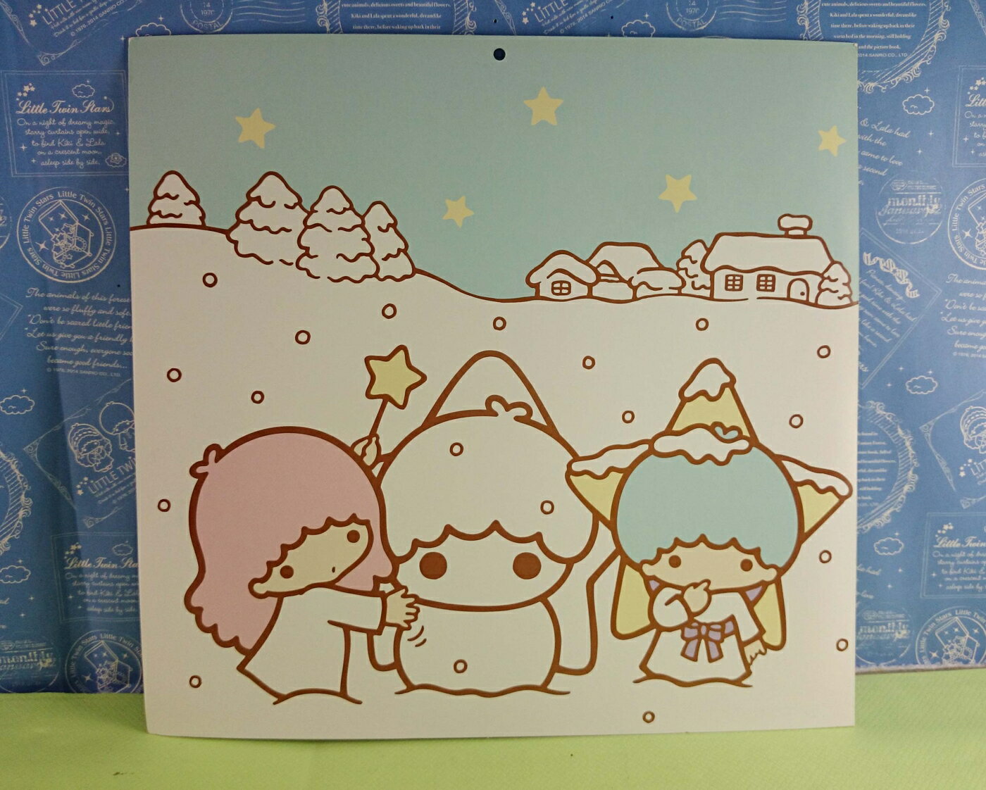 【震撼精品百貨】Little Twin Stars KiKi&LaLa 雙子星小天使 造型卡片 藍白 震撼日式精品百貨