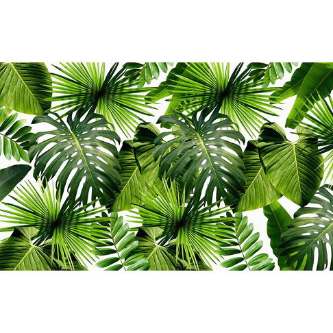 客廳電視背景墻裝飾壁紙北歐墻紙墻布熱帶雨林植物壁畫3d立體壁布 4