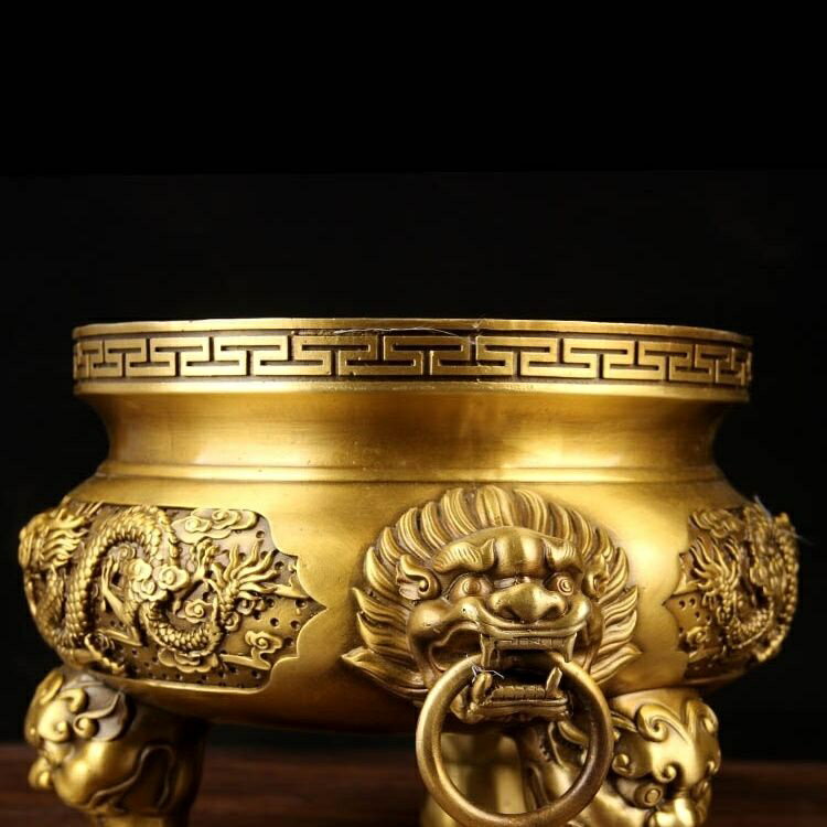 銅雙龍香爐香爐神明爐供佛香爐插香爐祖先爐淨香爐淨爐供佛檀香爐銅香爐