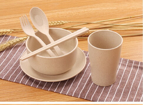 小麥秸秆環保碗盤餐具組 6件組 Suneasy生活館 Rakuten樂天市場