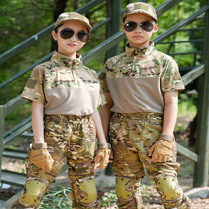 戶外 著裝 ● 戶外 蛙服套裝男女CS戰術 裝備耐磨迷彩服兒童夏令營拓展軍訓服