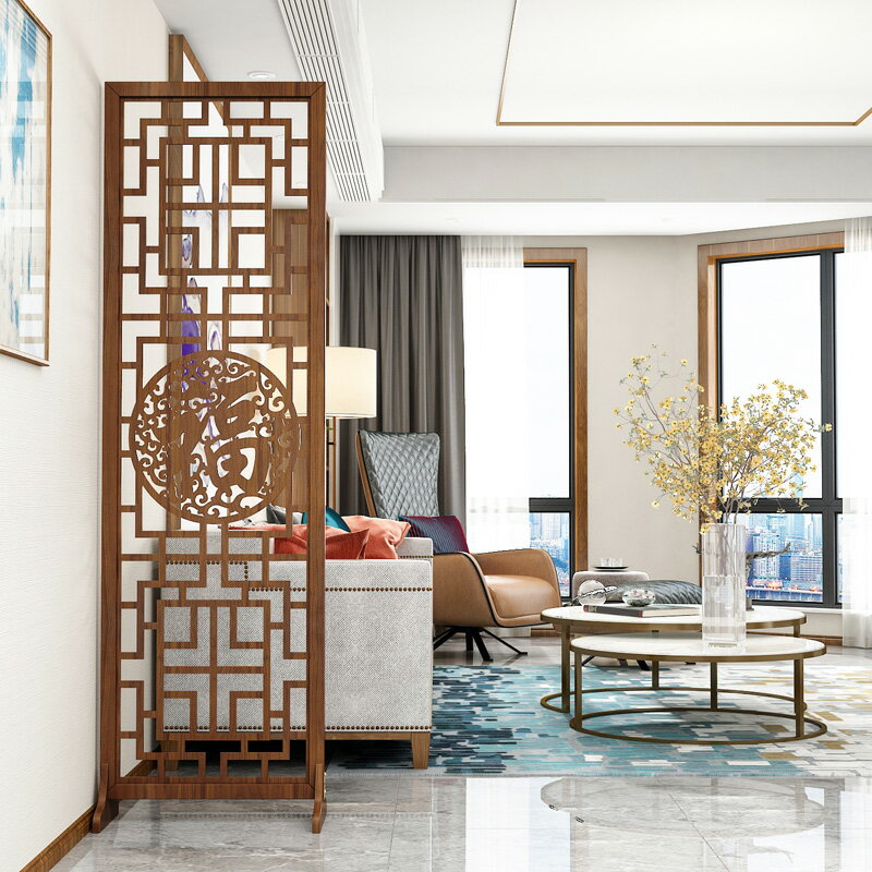 新中式 玄關 隔斷 屏風 裝飾架 客廳 折屏創意現代簡約隔斷 架 聚財