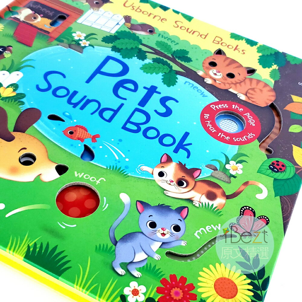 Usborne Pets Sound Book 音效 觸碰 鏤空 聲音 原文 有聲 寶寶 寵物 iBezT