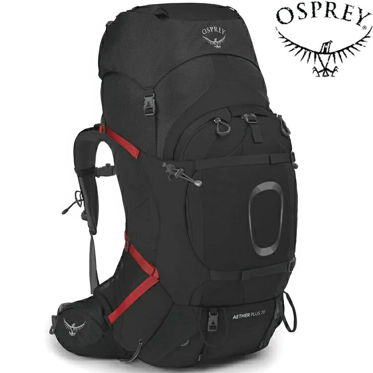 Osprey Aether Plus 70 男款登山背包 Black 黑