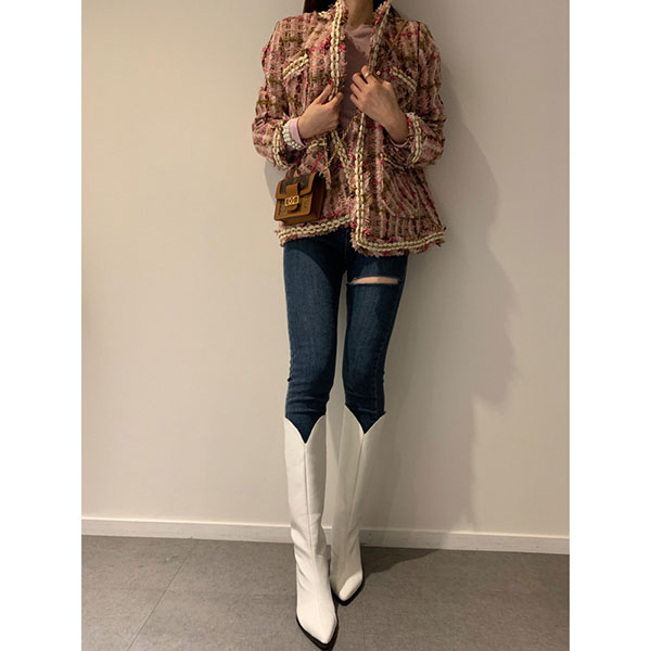 ANNAS 正韓 外套 粗花呢 小香 金屬釦 麻花 毛呢 格紋 小香風 名媛 貴婦 新年 過年 婚禮 西裝外套 韓國 7