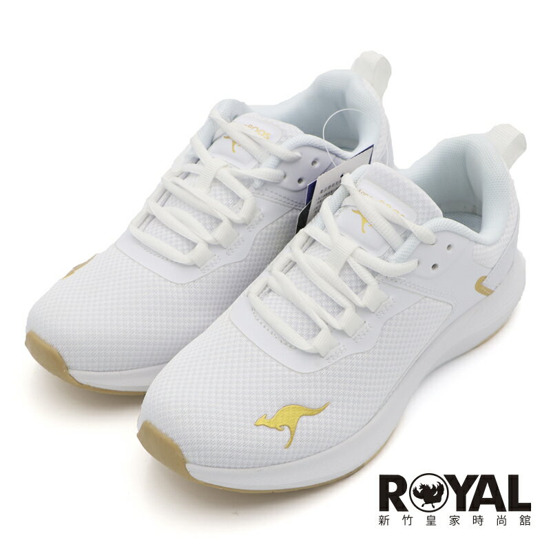 【全館滿額折】 KangaROOS FLOAT 白/金 網布 透氣 緩衝 輕量 運動慢跑鞋 女款 NO.J1208【KW21079】