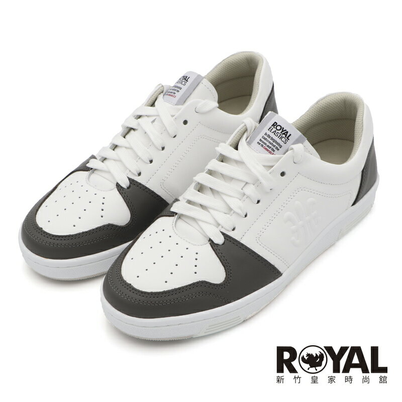 【全館滿額折】 Royal Elastics MAKER 白/灰 頂級牛皮 透氣 鞋帶款 休閒鞋 男款 NO.B2648【08221-080】