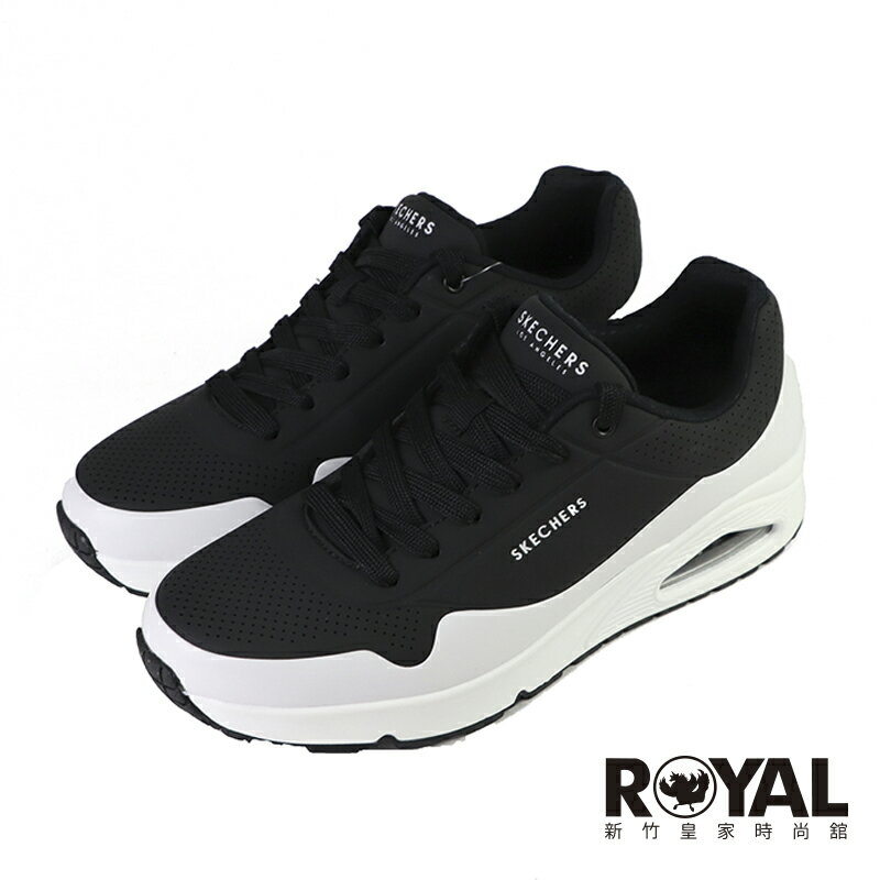 【全館滿額折】 Skechers Uno 黑色 紡織布 增高 記憶型泡棉鞋墊 休閒運動鞋 男款 NO.B1838【232247BKW】