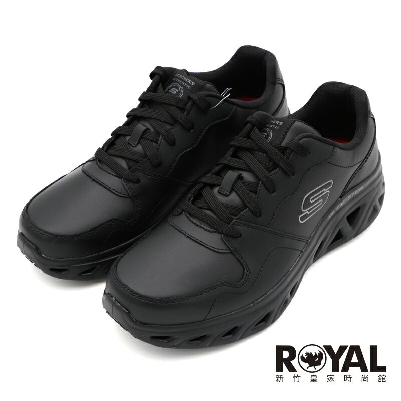 【全館滿額折】 Skechers GLIDE STEP SR 全黑 皮革 透氣 抗止滑底 工作鞋 男款 NO.B2535【 200105BLK】