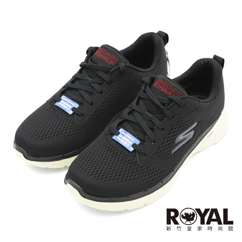 【全館滿額折】Skechers Go Walk 6-Avalo 黑白 緩震 記憶鞋墊 抗菌除臭 運動健走鞋 男款 NO.B2689【216209BLK】