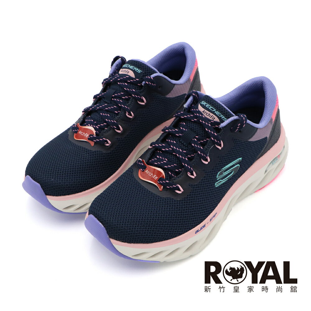 【全館滿額折】 Skechers Arch Fit Glide Step 深藍/粉 透氣 止滑 固特異底 運動鞋 女款 NO.J1352【 149871NVMT】