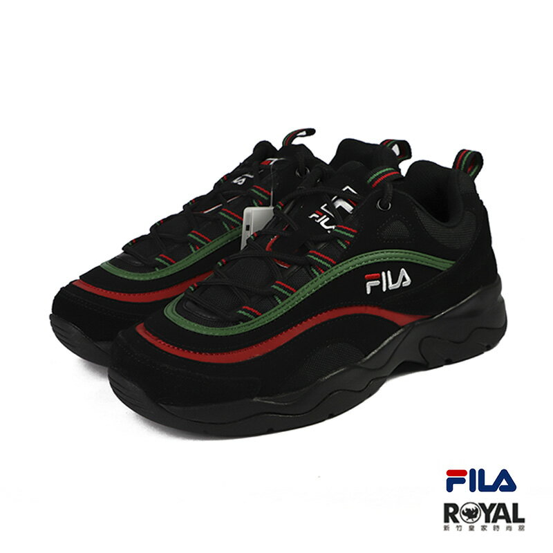 【全館滿額折】 Fila Ray 黑色 麂皮 復古 老爹 休閒運動鞋 男女款 NO.B0705【 4-C101T-362】