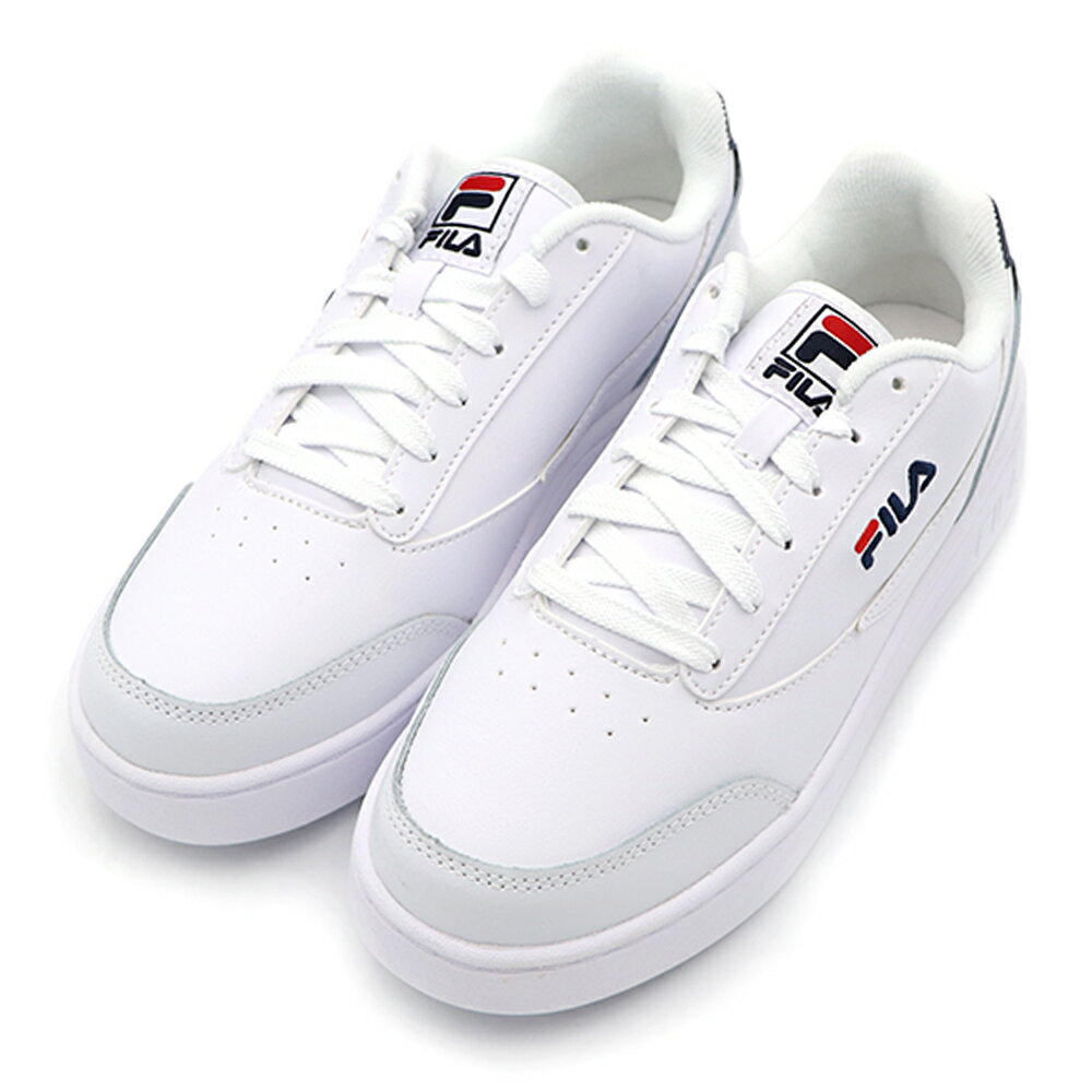 【全館滿額折】 Fila 白藍 皮革 百搭 厚底 中性 小白鞋 休閒鞋 男女款 NO.B3041【4-C903W-133】