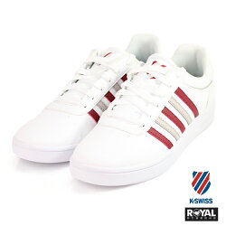 K-SWISS 新竹皇家 Court Gheswick 白/紅色 皮質 休閒鞋 男款 NO.A9540
