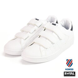 K-SWISS 新竹皇家 Claeancourt 白/深藍色 皮質 魔鬼氈 休閒鞋 男款 NO.A9914