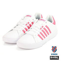 K-SWISS 新竹皇家 Pershing Court 白/粉色 皮質 休閒鞋 女款 NO.I8433