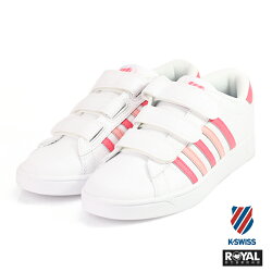 K-SWISS 新竹皇家 Hoke 白/粉紅色 皮質 休閒鞋 女款 NO.I8448