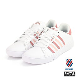 K-SWISS 新竹皇家 Pershing Court 白/玫瑰粉色 皮質 休閒鞋 女款 NO.I8978