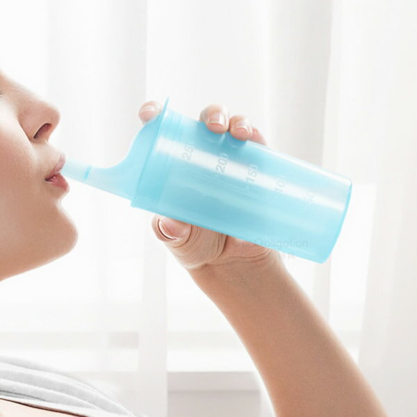 長嘴式防嗆水杯｜特殊孔洞設計 減緩液體流量 臥床喝水不用怕嗆到 MIT台灣製造 福樂多 1