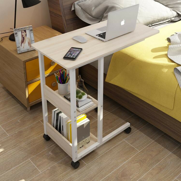 懶人行動升降筆記本電腦做桌床上家用多功能床邊桌簡易書桌小桌子 ATF