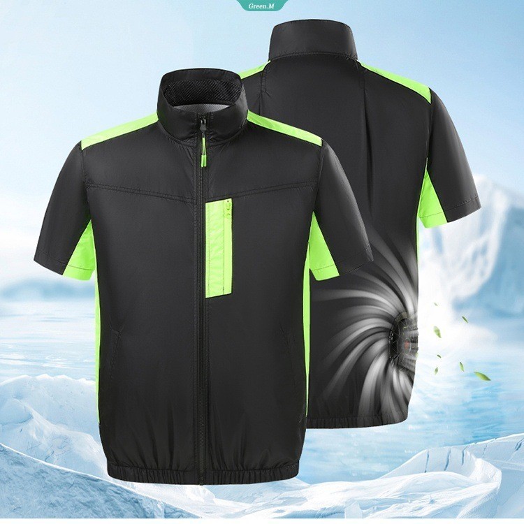 快樂購購❄️新款智慧降溫空調服 馬甲製冷空調服 短袖帶風扇 散熱工作服 防暑短袖風扇服