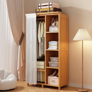 出租屋用簡易衣櫃家用臥室多層結實耐用防塵內置收納置物架衣櫥