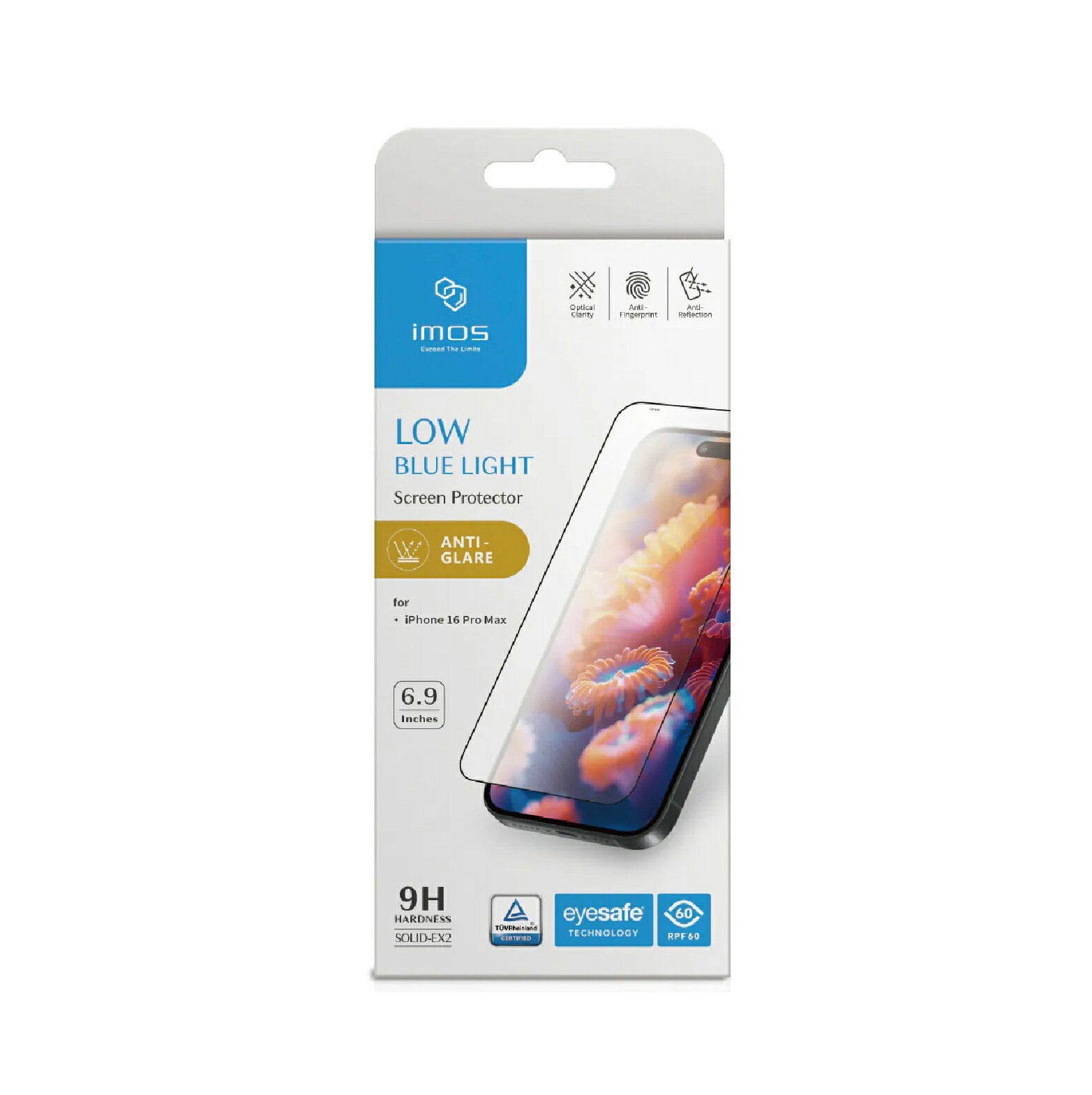iMos 低藍光 霧面 9H 抗刮 耐指紋 螢幕貼 保護貼 玻璃貼 適 iPhone 16 15 14 13【299免運領券再享折扣】