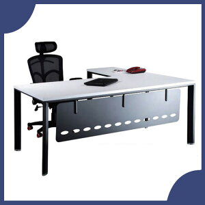 【必購網OA辦公傢俱】 HF-160W+HF-90W 雪白 主管桌 辦公桌
