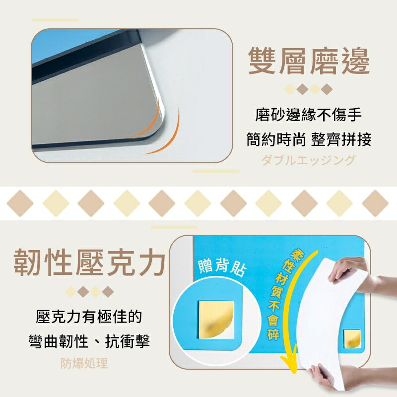 【台灣現貨💥自由組裝💥】 無框組合鏡 全身鏡 穿衣鏡 無框鏡 軟鏡子 組合鏡 連身鏡 鏡面貼 鏡子貼 黏貼鏡子 5