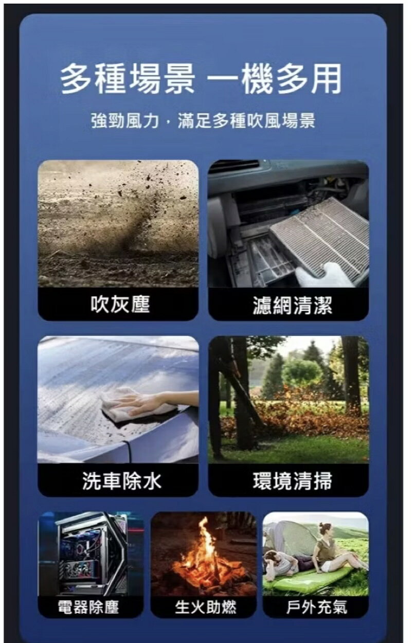 Stormer-X 暴風者 專業16000mah續航版｜颶風級800g 50mm無刷渦輪暴力風槍  強風機 9