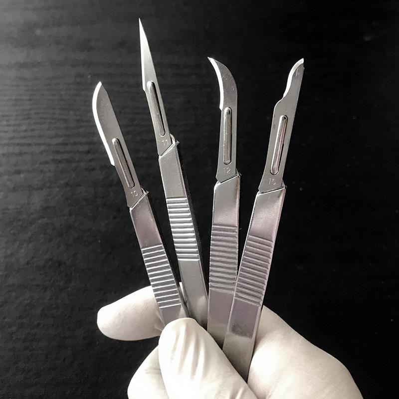 手動工具手術刀圓柄套裝刀柄不銹鋼實驗手術刀片無菌雙刃修甲
