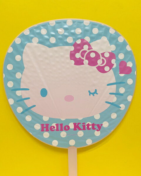 【震撼精品百貨】Hello Kitty 凱蒂貓 凱蒂貓 HELLO KITTY扇子-雙面雙色大頭#73718 震撼日式精品百貨