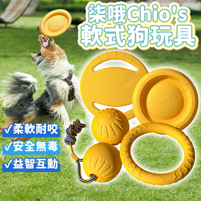 柒哦Chio's 軟式狗玩具 寵物互動玩具 安全無毒 柔軟耐咬 狗玩具 飛盤 磨牙玩具 益智玩具【260508】