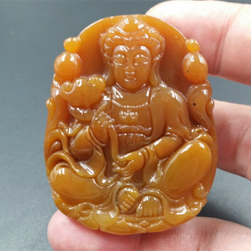 天然玉石a貨雲南龍陵黃龍玉觀音玉掛件大號玉石觀音吊墜玉牌