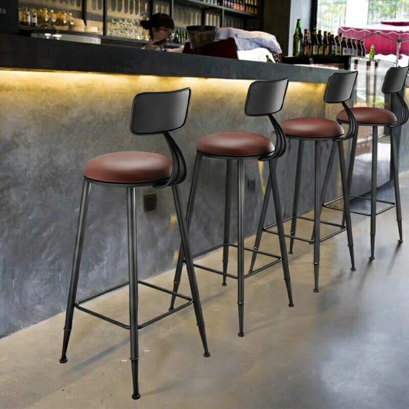 現代酒吧吧臺椅高腳凳北歐簡約家用咖啡廳高腳前臺高吧椅吧凳靠背