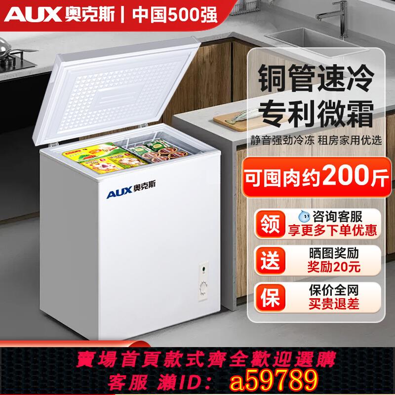 【臺灣公司 可打統編】奧克斯冰櫃家用小型迷你冰箱無霜商用冷凍櫃冷藏冷凍兩用臥式冷櫃