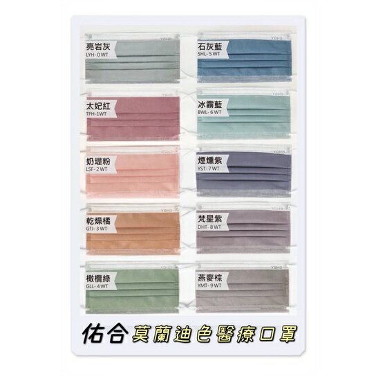 實體藥局✅ 佑合 平面醫療口罩 成人 兒童口罩 墨藍迪色 50入 盒 醫用口罩 平面口罩 2