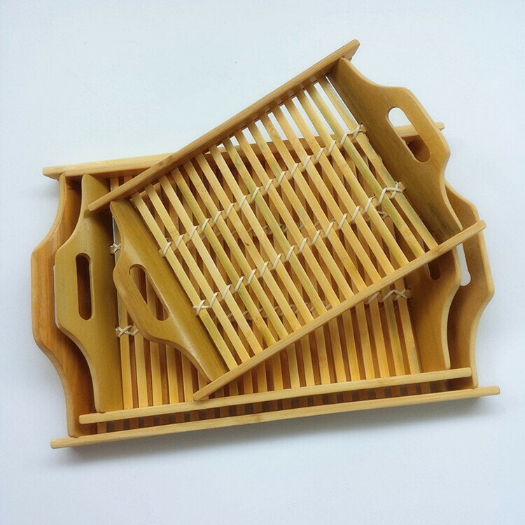 方形託盤餃子盤竹制品茶杯茶盤實木端盤日式麵包籃饅頭筐商用餐具