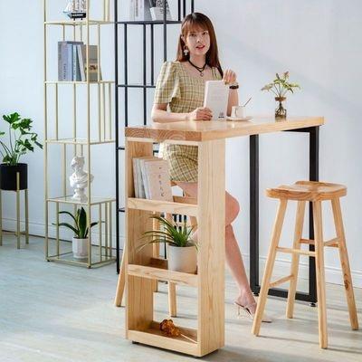 特惠/店長優選 【免費開票 質感超讚】 北歐吧檯餐桌一體家用桌板簡約長條桌工作隔斷靠牆高腳桌松木材質 高腳桌 家用吧臺桌新店開業 全館八折起 售後保障