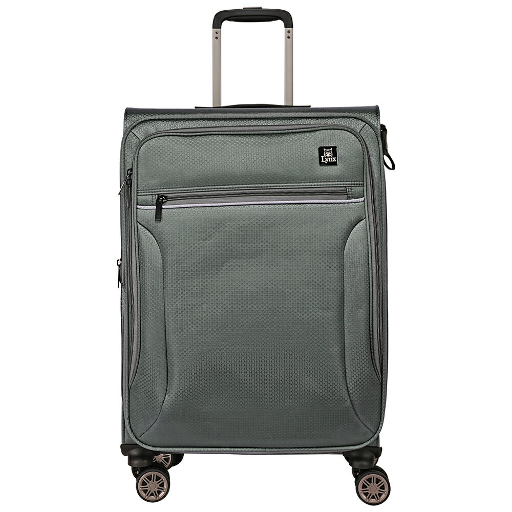 【Lynx 美國山貓】24吋超輕量商務布箱   飲料給力扣環、TSA海關鎖、鋁合金拉桿、耐摔耐壓、加大15% 0